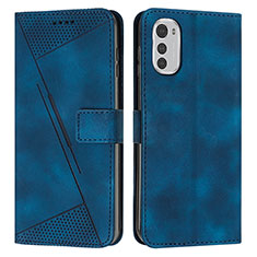 Coque Portefeuille Livre Cuir Etui Clapet Y07X pour Motorola Moto E32s Bleu