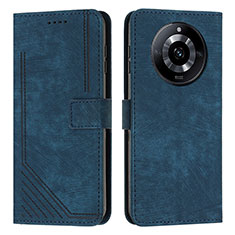 Coque Portefeuille Livre Cuir Etui Clapet Y07X pour Realme 11 Pro+ Plus 5G Bleu