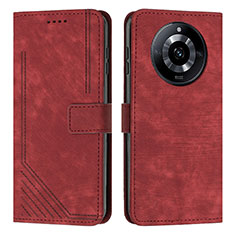 Coque Portefeuille Livre Cuir Etui Clapet Y07X pour Realme 11 Pro+ Plus 5G Rouge