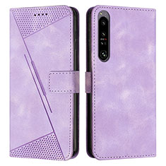 Coque Portefeuille Livre Cuir Etui Clapet Y07X pour Sony Xperia 1 IV Violet