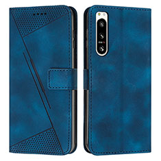 Coque Portefeuille Livre Cuir Etui Clapet Y07X pour Sony Xperia 5 IV Bleu