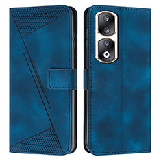 Coque Portefeuille Livre Cuir Etui Clapet Y08X pour Huawei Honor 90 Pro 5G Bleu