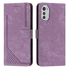 Coque Portefeuille Livre Cuir Etui Clapet Y08X pour Motorola Moto E32s Violet