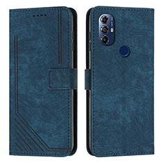 Coque Portefeuille Livre Cuir Etui Clapet Y08X pour Motorola Moto G Play Gen 2 Bleu