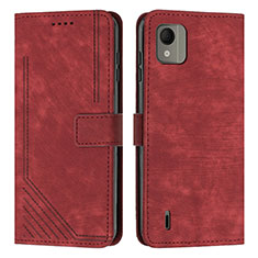 Coque Portefeuille Livre Cuir Etui Clapet Y08X pour Nokia C110 Rouge