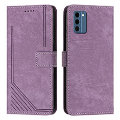 Coque Portefeuille Livre Cuir Etui Clapet Y08X pour Nokia C300 Violet