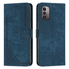 Coque Portefeuille Livre Cuir Etui Clapet Y08X pour Nokia G21 Bleu