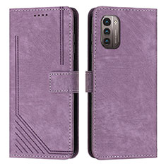 Coque Portefeuille Livre Cuir Etui Clapet Y08X pour Nokia G21 Violet