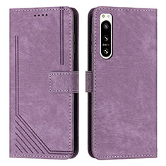 Coque Portefeuille Livre Cuir Etui Clapet Y08X pour Sony Xperia 5 IV Violet