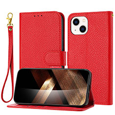 Coque Portefeuille Livre Cuir Etui Clapet Y09X pour Apple iPhone 14 Plus Rouge