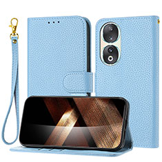 Coque Portefeuille Livre Cuir Etui Clapet Y09X pour Huawei Honor 90 5G Bleu