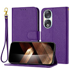 Coque Portefeuille Livre Cuir Etui Clapet Y09X pour Huawei Honor 90 5G Violet