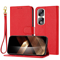Coque Portefeuille Livre Cuir Etui Clapet Y09X pour Huawei Honor 90 Pro 5G Rouge