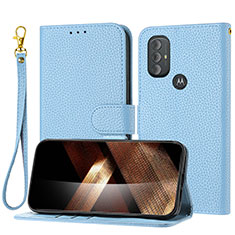Coque Portefeuille Livre Cuir Etui Clapet Y09X pour Motorola Moto G Power (2022) Bleu