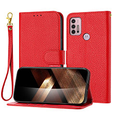 Coque Portefeuille Livre Cuir Etui Clapet Y09X pour Motorola Moto G10 Rouge
