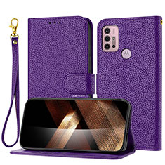 Coque Portefeuille Livre Cuir Etui Clapet Y09X pour Motorola Moto G10 Violet