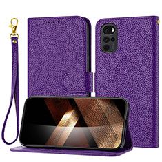 Coque Portefeuille Livre Cuir Etui Clapet Y09X pour Motorola Moto G22 Violet