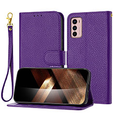 Coque Portefeuille Livre Cuir Etui Clapet Y09X pour Motorola Moto G42 Violet