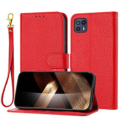Coque Portefeuille Livre Cuir Etui Clapet Y09X pour Motorola Moto G50 5G Rouge