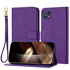 Coque Portefeuille Livre Cuir Etui Clapet Y09X pour Motorola Moto G50 5G Violet