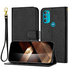 Coque Portefeuille Livre Cuir Etui Clapet Y09X pour Motorola Moto G71 5G Noir