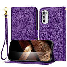 Coque Portefeuille Livre Cuir Etui Clapet Y09X pour Motorola Moto G82 5G Violet