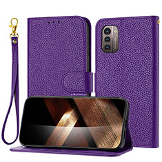 Coque Portefeuille Livre Cuir Etui Clapet Y09X pour Nokia G11 Violet