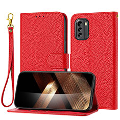 Coque Portefeuille Livre Cuir Etui Clapet Y09X pour Nokia G60 5G Rouge