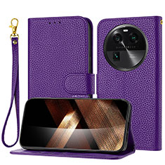 Coque Portefeuille Livre Cuir Etui Clapet Y09X pour Oppo Find X6 5G Violet