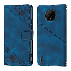 Coque Portefeuille Livre Cuir Etui Clapet YB1 pour Nokia C200 Bleu