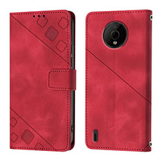 Coque Portefeuille Livre Cuir Etui Clapet YB1 pour Nokia C200 Rouge