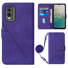 Coque Portefeuille Livre Cuir Etui Clapet YB1 pour Nokia C210 Violet