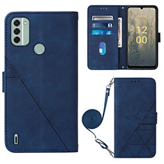 Coque Portefeuille Livre Cuir Etui Clapet YB1 pour Nokia C31 Bleu