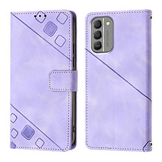 Coque Portefeuille Livre Cuir Etui Clapet YB1 pour Nokia G400 5G Violet