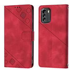 Coque Portefeuille Livre Cuir Etui Clapet YB1 pour Nokia G60 5G Rouge