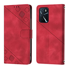 Coque Portefeuille Livre Cuir Etui Clapet YB1 pour Oppo A54s Rouge