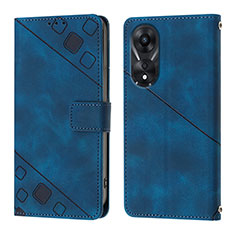 Coque Portefeuille Livre Cuir Etui Clapet YB1 pour Oppo A78 5G Bleu