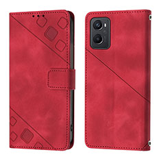 Coque Portefeuille Livre Cuir Etui Clapet YB1 pour Oppo A96 4G Rouge