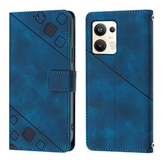Coque Portefeuille Livre Cuir Etui Clapet YB1 pour Oppo Reno9 Pro+ Plus 5G Bleu
