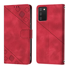 Coque Portefeuille Livre Cuir Etui Clapet YB1 pour Samsung Galaxy A02s Rouge