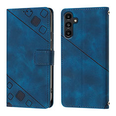 Coque Portefeuille Livre Cuir Etui Clapet YB1 pour Samsung Galaxy A04s Bleu