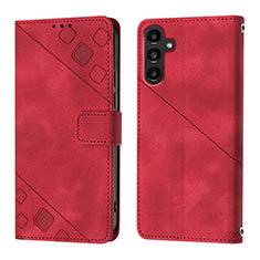 Coque Portefeuille Livre Cuir Etui Clapet YB1 pour Samsung Galaxy A04s Rouge