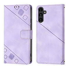 Coque Portefeuille Livre Cuir Etui Clapet YB1 pour Samsung Galaxy A04s Violet