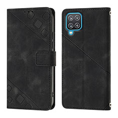 Coque Portefeuille Livre Cuir Etui Clapet YB1 pour Samsung Galaxy A12 5G Noir