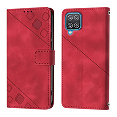 Coque Portefeuille Livre Cuir Etui Clapet YB1 pour Samsung Galaxy A12 Nacho Rouge