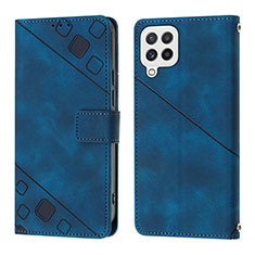 Coque Portefeuille Livre Cuir Etui Clapet YB1 pour Samsung Galaxy M32 4G Bleu