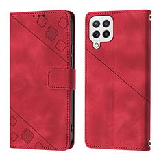 Coque Portefeuille Livre Cuir Etui Clapet YB1 pour Samsung Galaxy M32 4G Rouge