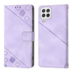 Coque Portefeuille Livre Cuir Etui Clapet YB1 pour Samsung Galaxy M32 4G Violet