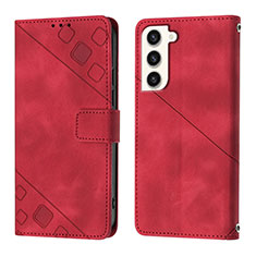 Coque Portefeuille Livre Cuir Etui Clapet YB1 pour Samsung Galaxy S23 5G Rouge