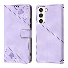 Coque Portefeuille Livre Cuir Etui Clapet YB1 pour Samsung Galaxy S23 5G Violet Clair